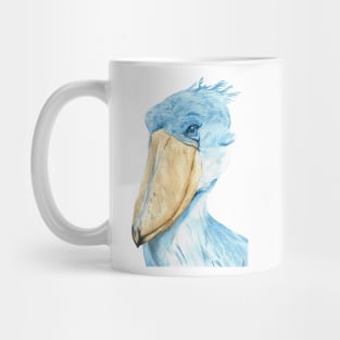 Shoebill watercolor bird portrait Mug